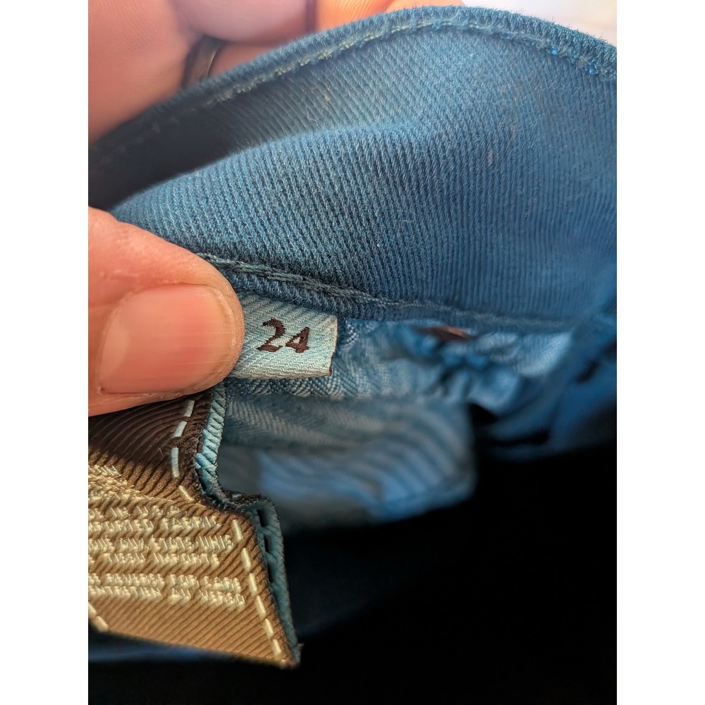 7 for All Mankind - The Skinny Shimmering Jeans Black  Sz: 24 Retail $238 - Picture 9 of 9